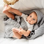 Kocyk merino ciasteczko piwonia - LULLALOVE 8 Kocyk merino ciasteczko