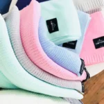 Lekki dzianinowy kocyk mgiełka błękit - LULLALOVE 3 Lekki dzianinowy kocyk mgiełka