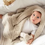 Kocyk merino ciasteczko piwonia - LULLALOVE 5 Kocyk merino ciasteczko