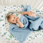 Kocyk merino ciasteczko piwonia - LULLALOVE 4 Kocyk merino ciasteczko