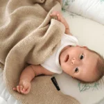 Otulacz merino ryż błękit - LULLALOVE 3 Kocyk-otulacz merino ryż