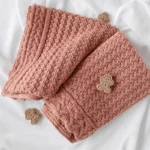 Kocyk merino ciasteczko piwonia - LULLALOVE 9 Kocyk merino ciasteczko