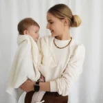 Otulacz merino ryż błękit - LULLALOVE 5 Kocyk-otulacz merino ryż