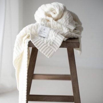 Ciepły kocyk merino cream