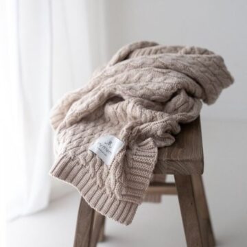 Ciepły kocyk merino warm beige