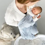 kocyk bambusowy motylek błękit