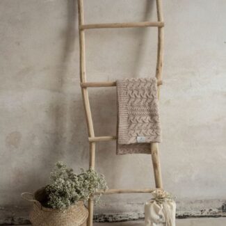 Kocyk warkocz warm beige