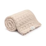 Kocyk warkocz warm beige