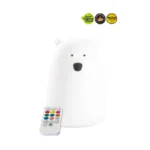 Miś Duży Lampka Silikonowa z Pilotem Biała - Rabbit & Friends 3 Miś Duży Lampka Silikonowa z Pilotem Biała