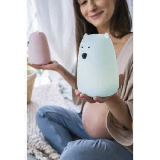 Miś Duży Lampka Silikonowa Niebieska