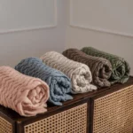 Ciepły koc merino stoned green - La Millou 3 Ciepły koc merino stoned