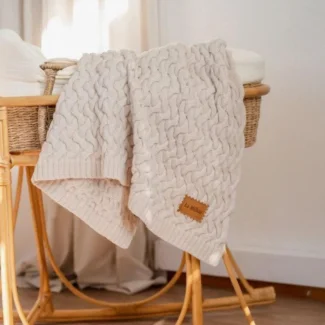 Ciepły koc merino stoned sand