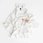 Ręcznik bambusowy z kapturkiem 85x85cm biały