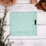 Kocyk ażurowy daisy mięta - LULLALOVE 3 Kocyk ażurowy daisy mięta