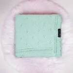 Kocyk ażurowy daisy mięta - LULLALOVE 2 Kocyk ażurowy daisy mięta