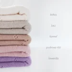 Kocyk ażurowy daisy lawenda - LULLALOVE 5 Kocyk ażurowy daisy lawenda