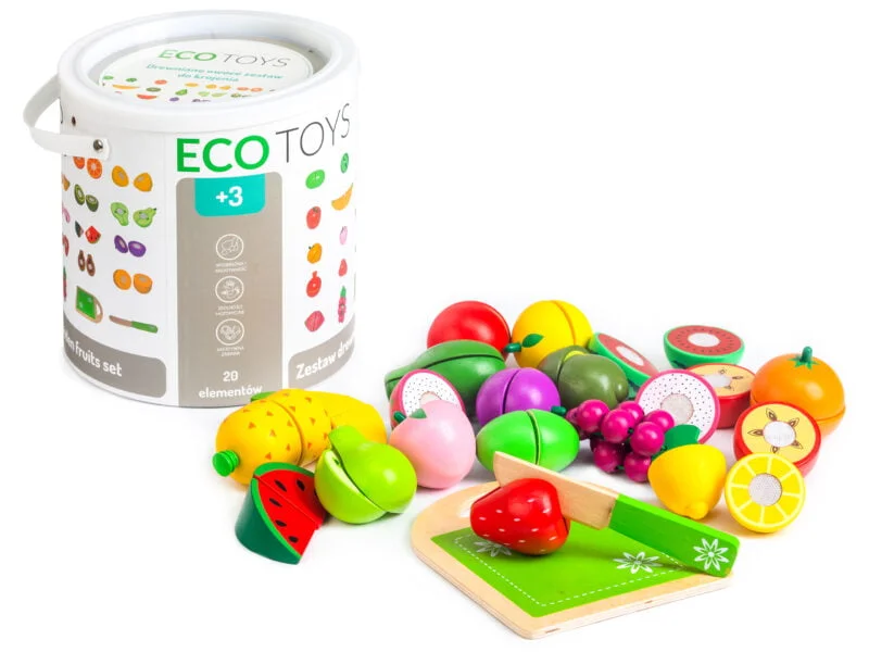 Drewniane owoce do krojenia 20 sztuk ECOTOYS Drewniane owoce do krojenia 20 sztuk ECOTOYS