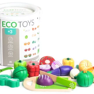 Drewniane warzywa do krojenia dla dzieci 20 sztuk ECOTOYS