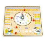 Drewniana tablica manipulacyjna kalendarz - ECOTOYS 1 Drewniana tablica manipulacyjna kalendarz zegar ECOTOYS