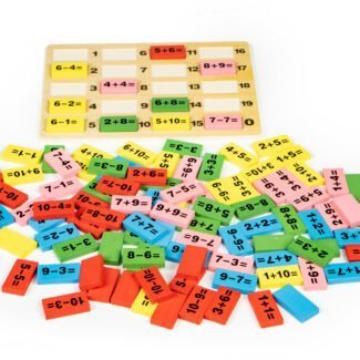 Klocki matematyczne z tablicą domino edukacyjne ECOTOYS