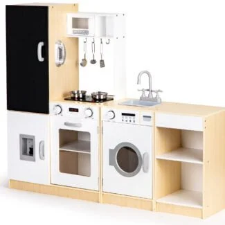 Drewniana kuchnia dla dzieci osobne segmenty XXL tablica + LED ECOTOYS