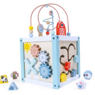 Drewniana kostka edukacyjna sorter +klocki ECOTOYS