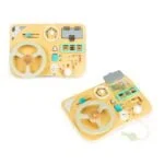 Drewniana tablica manipulacyjna kierownica - ECOTOYS 1 Drewniana tablica manipulacyjna kierownica samochód dla dzieci ECOTOYS