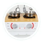 Drewniana kuchnia dla dzieci światło led + garnki - ECOTOYS 10 10 89