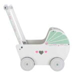 Drewniany wózek dla lalek pchacz serce - ECOTOYS 4 2 244