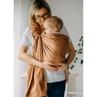 Chusta kółkowa do noszenia dziecka brązowa
