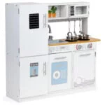 Drewniana kuchnia dla dzieci światło led + garnki - ECOTOYS 2 2 357