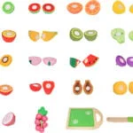 Drewniane owoce do krojenia 20 el.- ECOTOYS 4 4 135