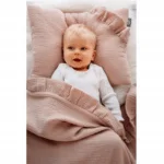 Pościel muślinowa z wypełnieniem 80x100 beżowa - Pulp 2 Poduszka muślinowa beżowa