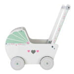 Drewniany wózek dla lalek pchacz serce - ECOTOYS 6 4 237