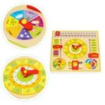 Drewniana tablica edukacyjna z zegarem - ECOTOYS 4 4 471