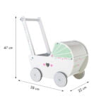 Drewniany wózek dla lalek pchacz serce - ECOTOYS 7 5 236