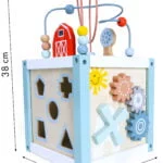 Drewniana kostka edukacyjna z klockami - ECOTOYS 5 5 340