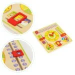 Drewniana tablica edukacyjna z zegarem - ECOTOYS 5 5 456
