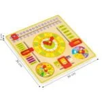 Drewniana tablica edukacyjna z zegarem - ECOTOYS 6 6 350
