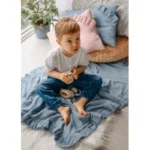 Kocyk muślinowy niebieski - Pulp 3 Kocyk muślinowy niebieski