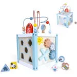 Drewniana kostka edukacyjna z klockami - ECOTOYS 8 8 177
