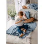 Kocyk muślinowy niebieski - Pulp 2 Kocyk muślinowy niebieski