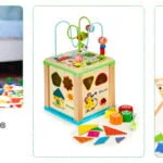 Drewniana kostka edukacyjna tablica - ECOTOYS 9 9 84