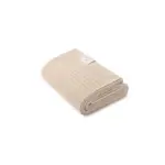 Kocyk ze 100% wełny merino warm beige w prążek