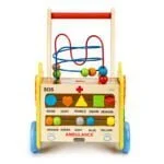 Drewniany pchacz edukacyjny 2w1 kostka - ECOTOYS 6 6 1