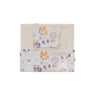 Komplet pościeli mali Indianie tkanina beż