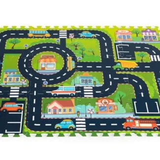 Mata piankowa dla dzieci puzzle miasto ulice drogi IPLAY