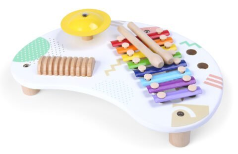 Ranking zabawek dla 1,5 rocznego dziecka 6 Stolik z instrumentami stół muzyczny cymbałki +18m ECOTOYS