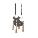 Huśtawka + pasy VelvetSwing Dark Gray - Baby Steps 1 Huśtawka drewniana + pasy Dark Gray Baby Steps