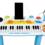 Keyboard organki pianinko z mikrofonem mp3 niebieskie - Multistore 3 3 44
